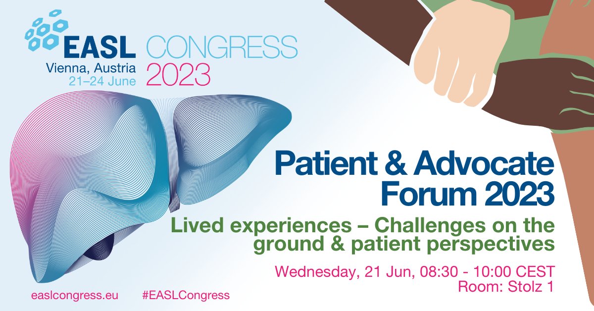 If you are attending #EASLCongress next week, don't miss the Patient & Advocate Forum! Lived experiences testimonies, advocacy programmes from patient organisations and much more. @EuropeLiver @LiverPatients @dice_europe @ERN_RARE_LIVER @Hep_Alliance @JVLazarus @Mariabutif