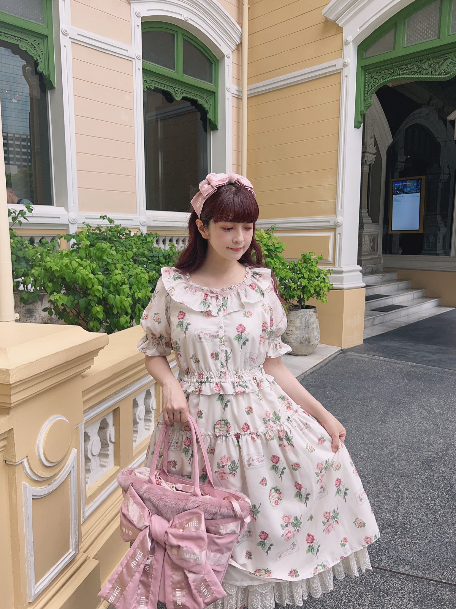 新品未使用♡melodybasket PreciousRoseフリルカラーワンピ 🌹 💗青木美沙子様× Melody BasKet💗 🎀Precious Rose series