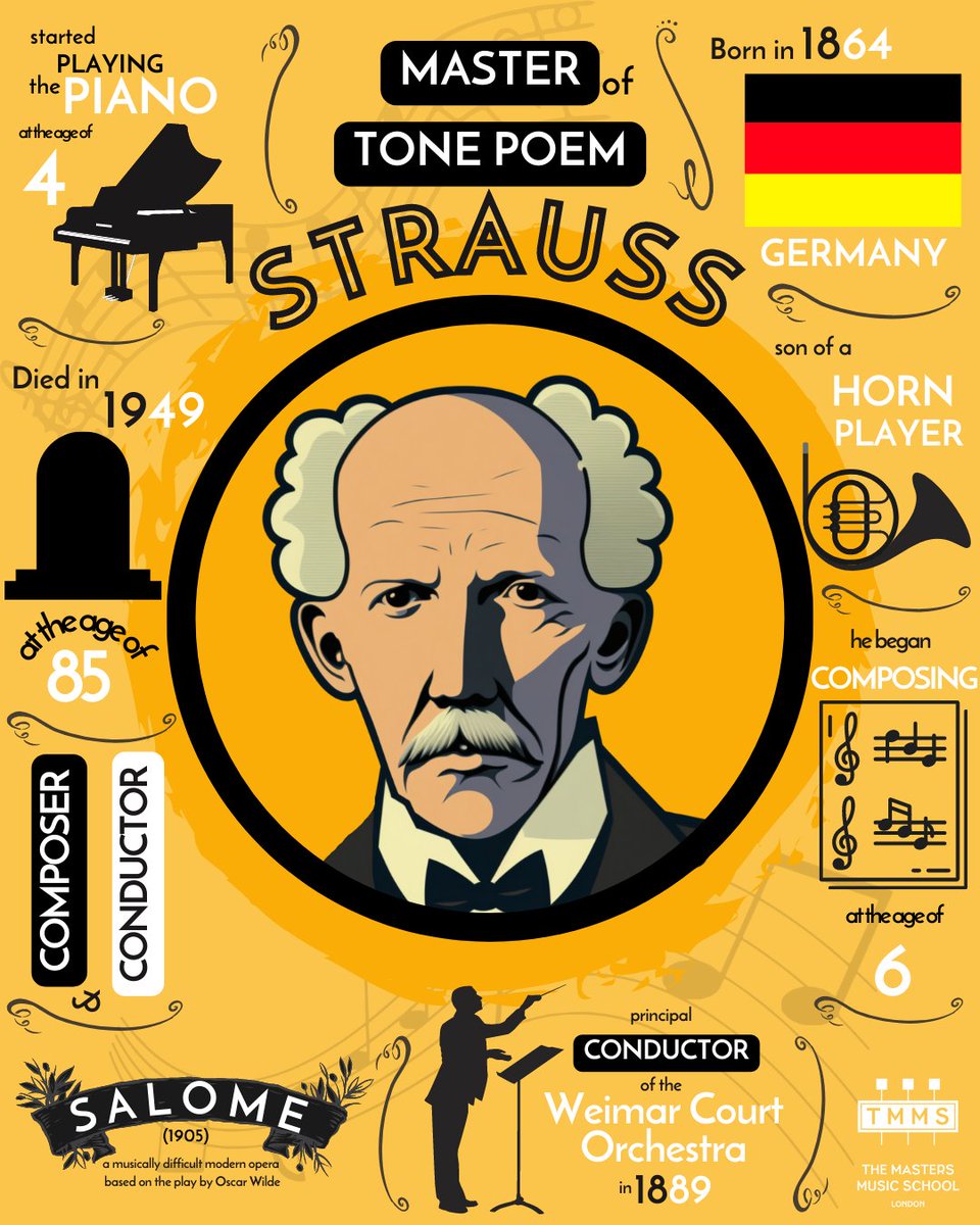 Take a journey through the life and music of the legendary Richard Strauss - from his early beginnings to his lasting impact on the classical music world  #RichardStrauss #ClassicalMusic #TMMSMasterOfTheWeek #TMMS #tmmslondon 

Check out our latest blog!  bit.ly/3l34PMB