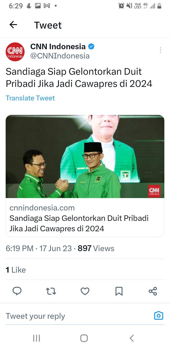 Juanda14203796's tweet photo. Saya melihat skenario sandi, klau demokrat hengkang. Maka dia akan masuk tawarkan ke pks dan nasdem....lewat ppp https://t.co/a1mrTj0Glp