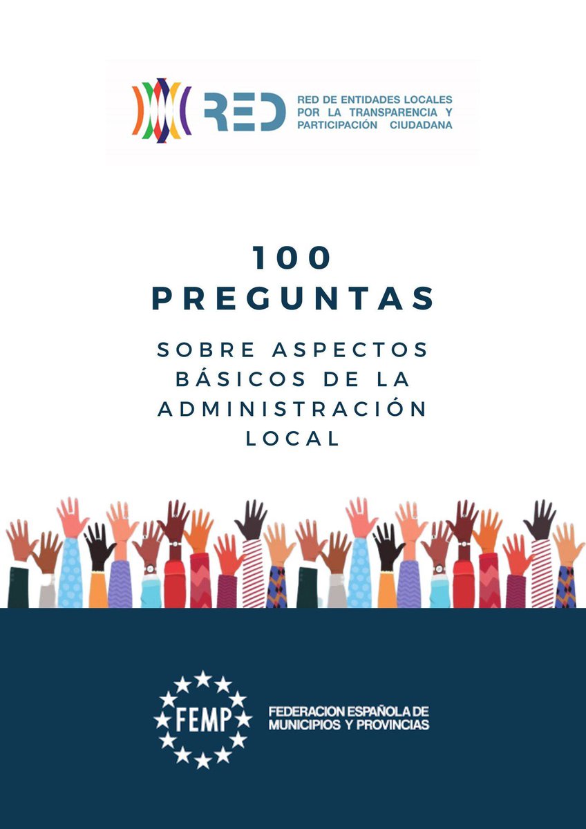 REDFEMP_TyP's tweet photo. 100 cuestiones básicas en torno a la Administración Local. Una obra del Grupo de Trabajo para el buen gobierno de la RED de la FEMP para facilitar la entrada a los cargos electos el pasado 28 de mayo. 
Lee el post y descarga el documento aquí:
https://t.co/JAWeCKr1r8 https://t.co/a92mlW0xBp