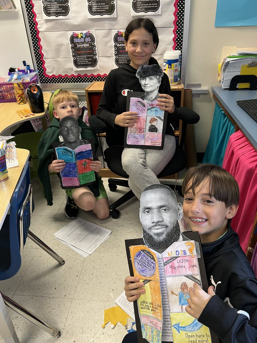 Pinebrookgcsd's tweet image. Ms. Kuzma’s Class shared their “Who Was?” biography projects yesterday! #engagedlearning 
@GreeceCentral @PettiferSuz @andreageglia