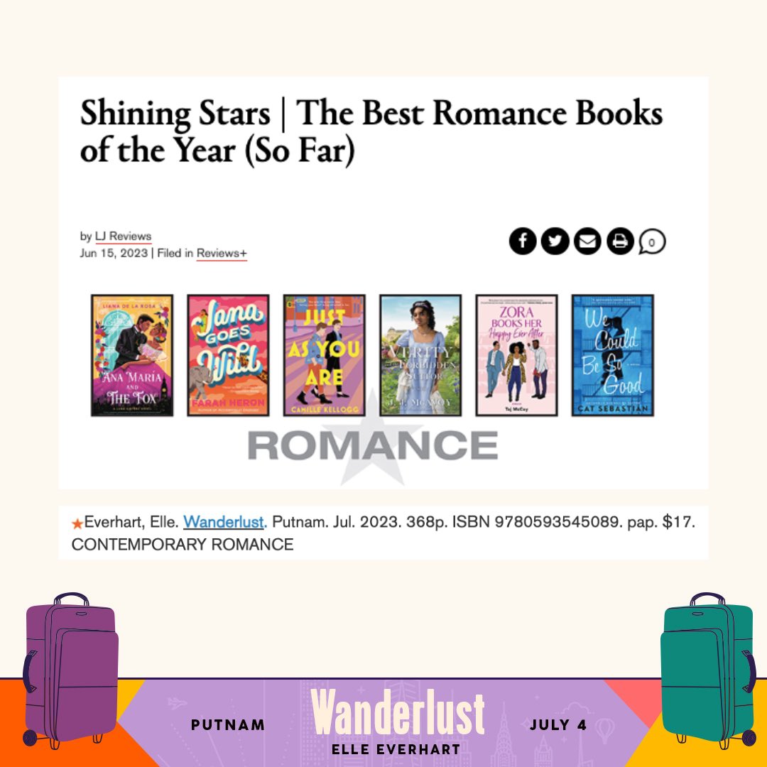Elle Everhart - HOT SUMMER (25 June 2024) (@elleeverhart) on Twitter photo forever shouting about this!!🥰
it’s such an honour to see WANDERLUST featured alongside such brilliant titles on <a href="/LibraryJournal/">Library Journal</a>’s list of Best Romance Books of the Year (So Far)!
check out the entire list: libraryjournal.com/story/Shining-…
pre-order WANDERLUST: penguinrandomhouse.com/books/723287/w… forever shouting about this!!🥰
it’s such an honour to see WANDERLUST featured alongside such brilliant titles on <a href="/LibraryJournal/">Library Journal</a>’s list of Best Romance Books of the Year (So Far)!
check out the entire list: libraryjournal.com/story/Shining-…
pre-order WANDERLUST: penguinrandomhouse.com/books/723287/w…