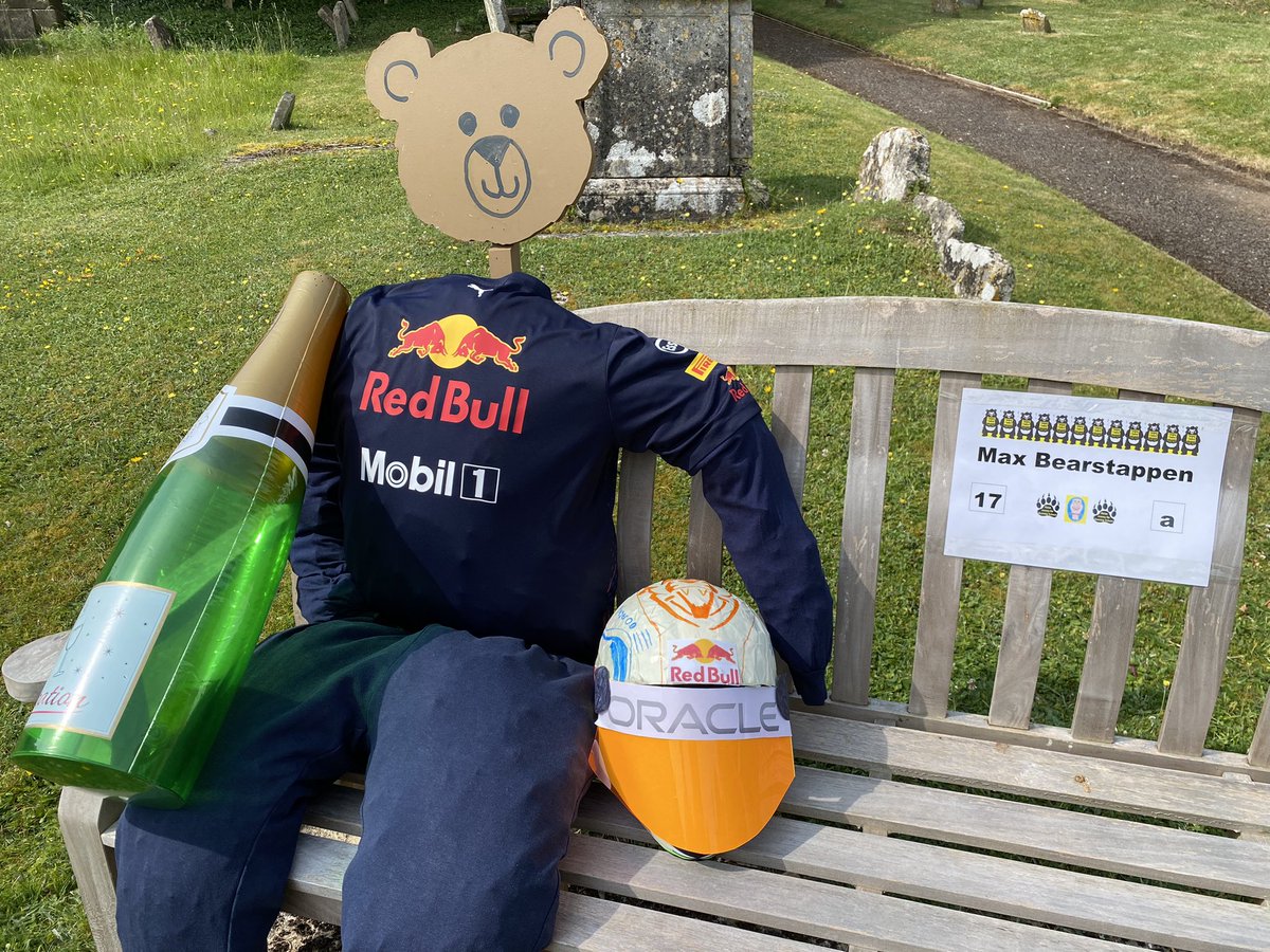 JulianGWatkins's tweet photo. @redbullracing @Max33Verstappen @CroftyF1 @MBrundleF1 @SkySportsF1 @F1 Max’s Bear alter ego, Max Bearstappen, has put in an appearance at the Avening  Village Bear Hunt! 👍🛞#CanadianGP #f1 #f12023 #Formula1 https://t.co/u9BHnxYuxD