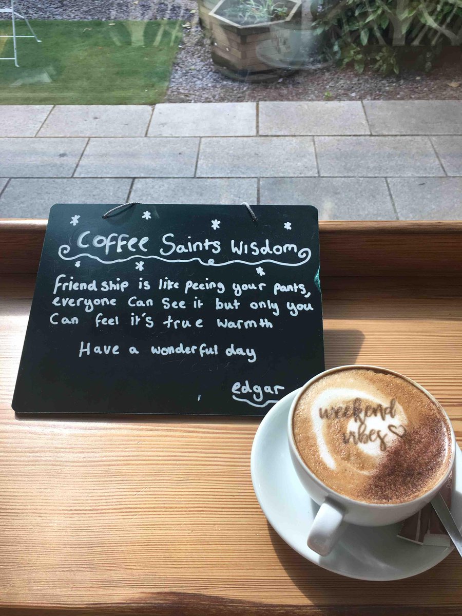 Start your weekend off right at coffee saints, with great coffee and even better wisdom