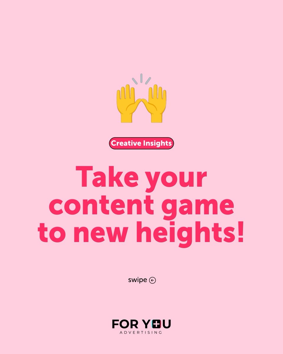 FYAdvertising's tweet image. Stay one step ahead with our weekly dose of creative inspiration 🚀💡 

#ContentCreativity #TikTokAds #UGC #UGCcommunity #CreativeAgency #ContentCreators