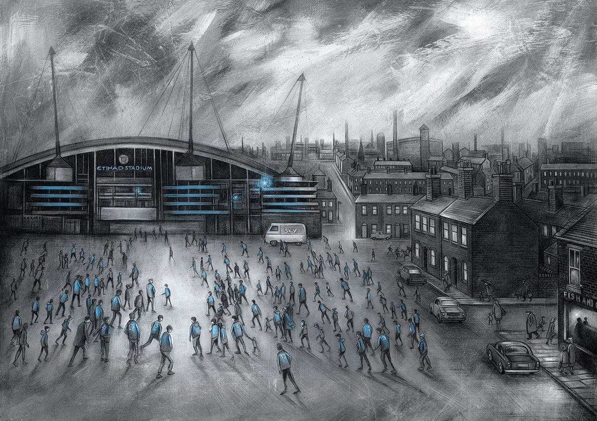 SerenityKnuts's tweet photo. A superb modern variant of Lowry's famous work, this new work by Craig Everett is just fantastic! Give us a call on 01565 633777 for details
#GoingToTheMatch #ManchesterCity #ManCity #Art #Serenity #ArtBoutique #Knutsford https://t.co/E86yWAfEzz