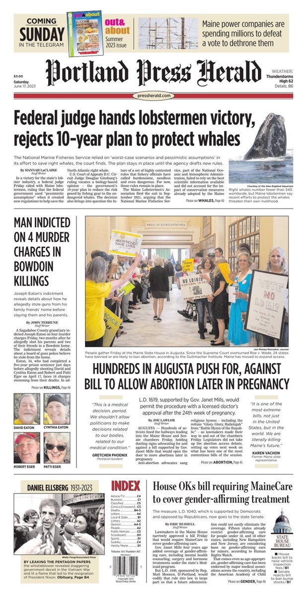 Portland Press Herald 🦞 on Twitter "Today's Press Herald front page