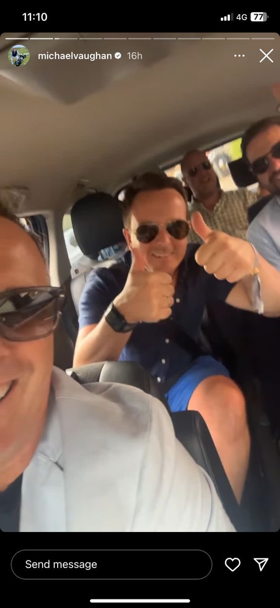 Thank you very much to @MichaelVaughan taxi services yesterday! Excellent service 🤝#BarmyArmy