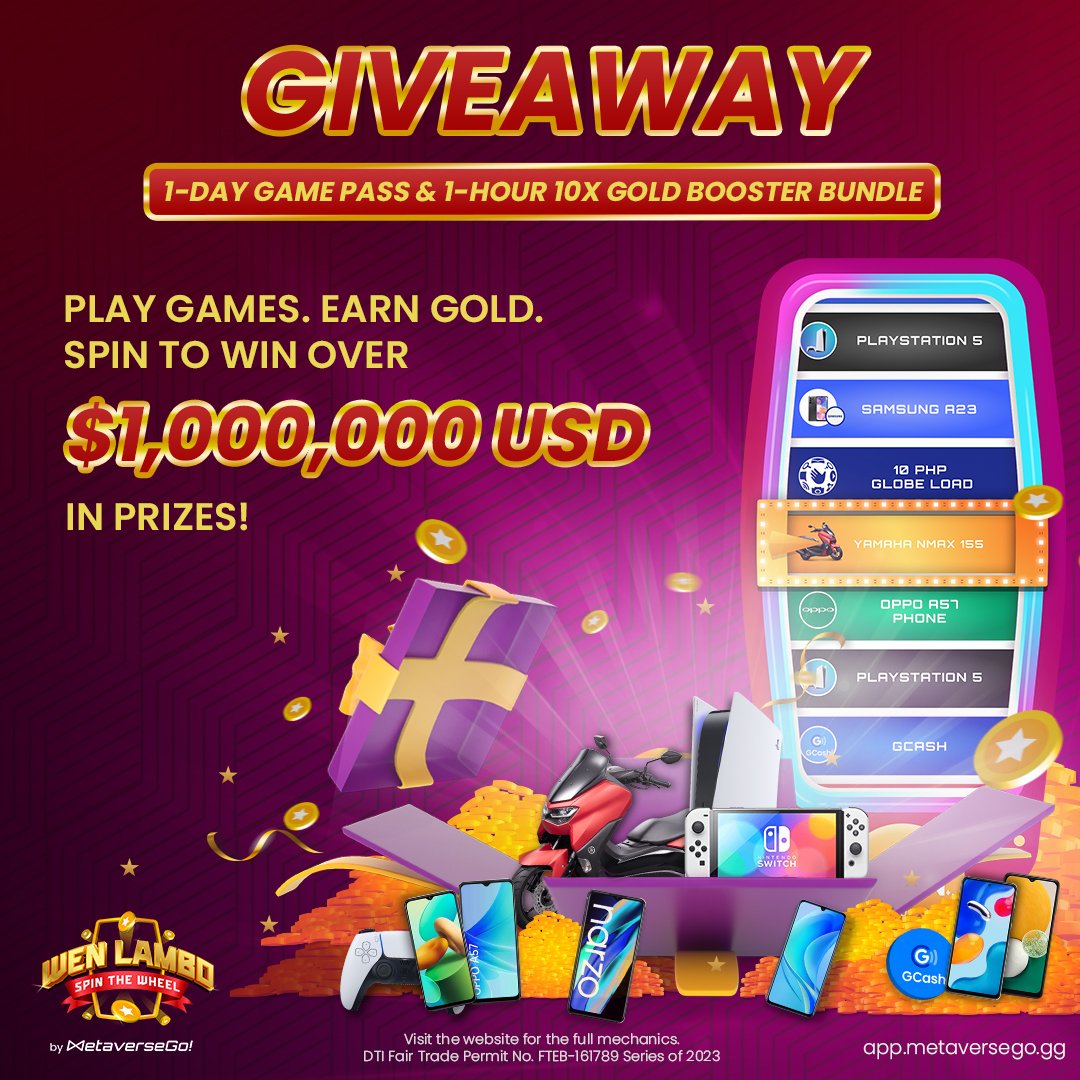 metaversego_gg's tweet photo. 🚨Win over $1,000,000 USD worth of prizes by playing games at #WenLambo by #MetaverseGo! 

We’re giving away 10 Golden Reserve 10X Packs which contain a 1-Day Game Pass and a 1-Hour 10X Gold Booster that allow you to play games and accumulate Gold to spin the wheel of prizes!

▶️Follow @metaversego_gg
▶️Like and RT this tweet
▶️Tag 3 friends

Play Games. Earn Gold. Spin to Win! 🏆

Draw ends in 72 hours!

https://t.co/eCI2qLlDSJ
#Giveaway
