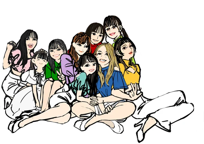 莉佳子とりんちゃんとぺい  りかこの最近のメイクがすごい好きなので ぽく描きたかったがむずかしい～ りんちゃんとぺいぺいはめっちゃ描きやすい…!