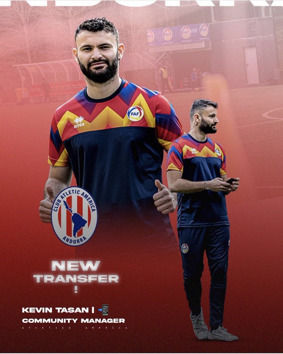 🚨 Notre gérant de la page ( oui oui celle là ) rejoint officiellement L’atletic America promu en D1 Andorre pour être le nouveau community manager. Bienvenue à lui/moi 😂.