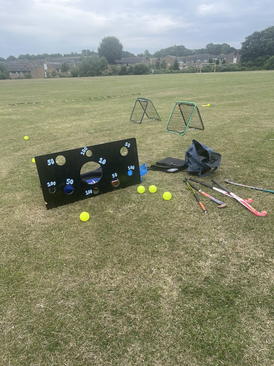 All set up. Free taster at windmill hill primary school summer fete. <a href="/EnglandHockey/">England Hockey</a>