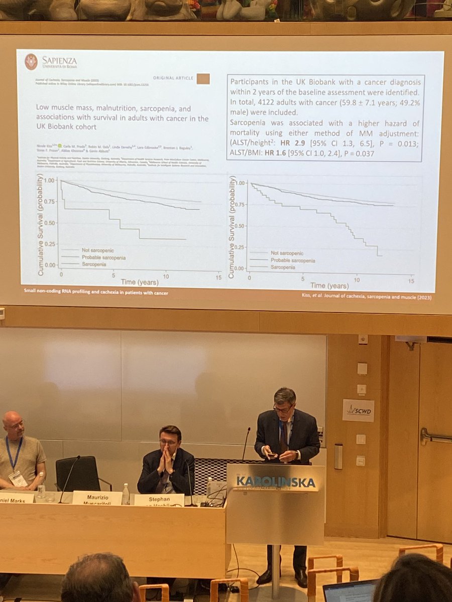 Lisa Murnane (@lisamurnane7) on Twitter photo Day 1 of #SCWD23 ā¦. in the opening keynote lecture by Maurizio Muscaritoli we see research from Melbourne presented! <a href="/NicoleKKiss/">A/Prof Nicole Kiss</a> & team showing the negative impact of sarcopenia on survival in patients with cancer. Day 1 of #SCWD23 ā¦. in the opening keynote lecture by Maurizio Muscaritoli we see research from Melbourne presented! <a href="/NicoleKKiss/">A/Prof Nicole Kiss</a> & team showing the negative impact of sarcopenia on survival in patients with cancer.