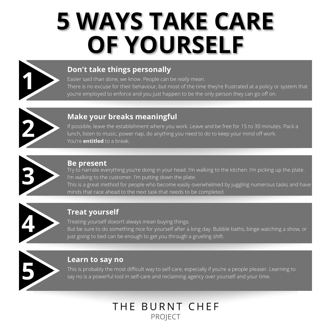 Here’s 5 ways to take care of yourself, after spending your day serving others 🧠

#hospitalityprofessionals #mentalhealth #employeeengagement  #customerexperience