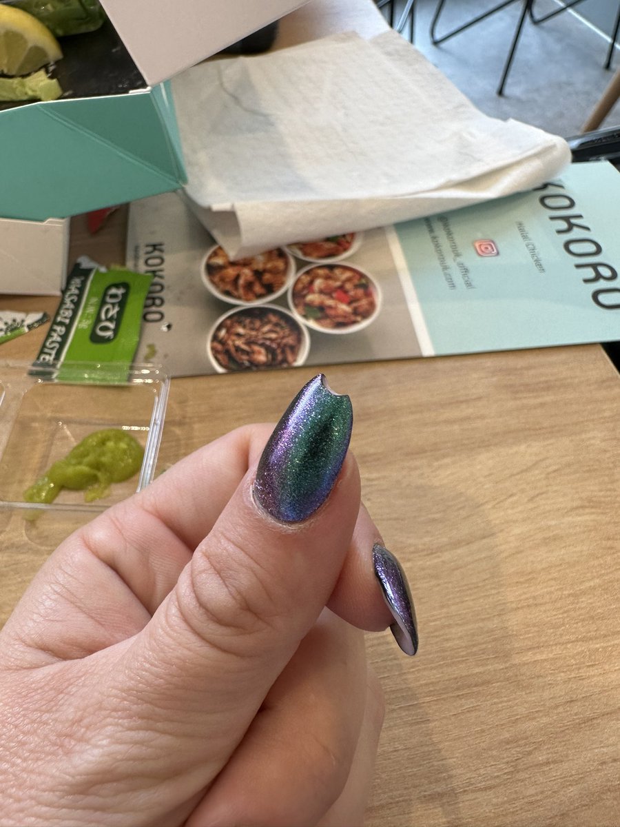 endoadenoandme's tweet image. Be impressed. I was so excited about the sushi that I managed to bite into my nail whilst opening the ginger packet… #bugger