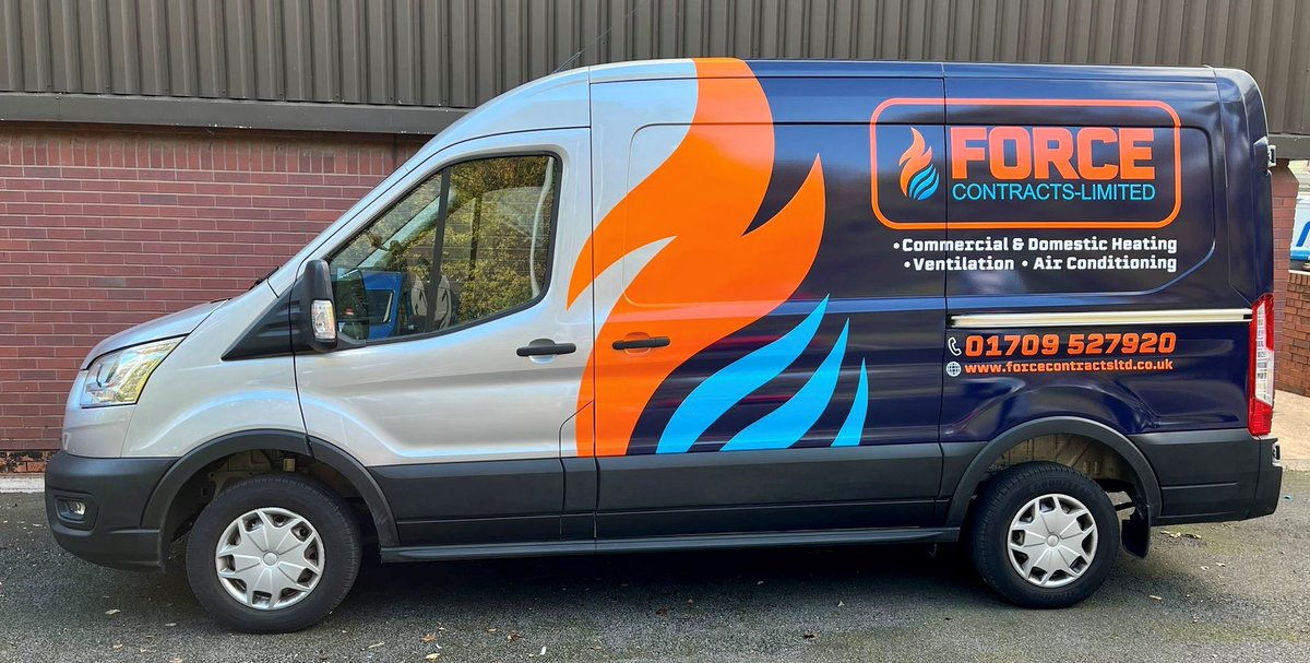 Keep a look out for our van fleet out on the road.  The fabulous graphics are by CJ Signs in Killamarsh. #HVAC #van #fleet #graphics