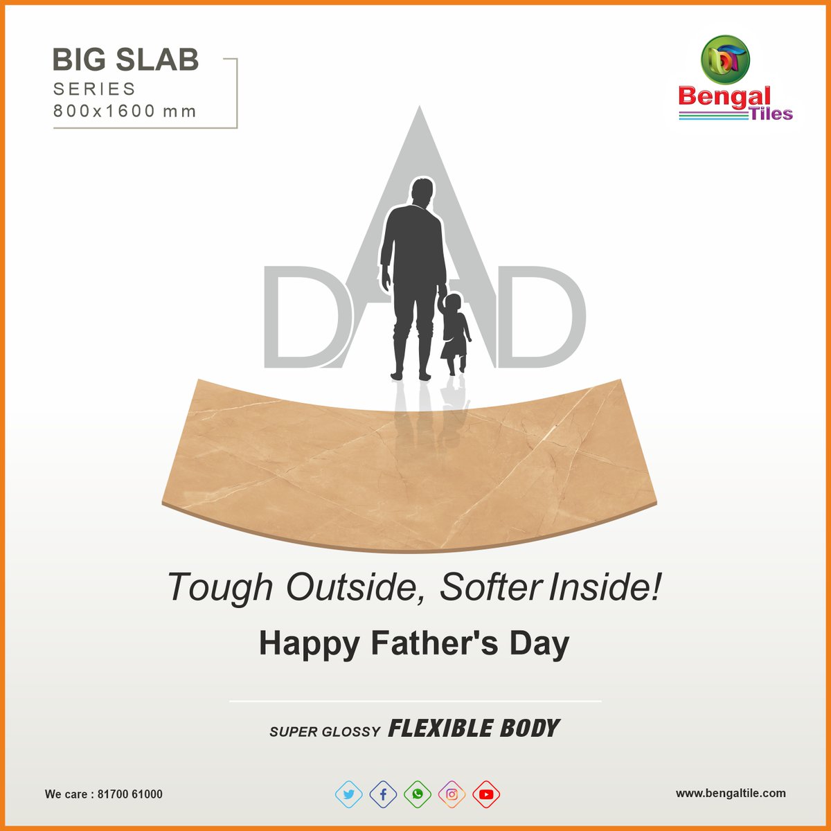 Today, we celebrate the extraordinary fathers who have shaped our lives with their #love, #support, and #guidance. 
#BengalTiles #FathersDay #CelebratingDads #EverydayHeroes #FathersLove #FathersDay2023