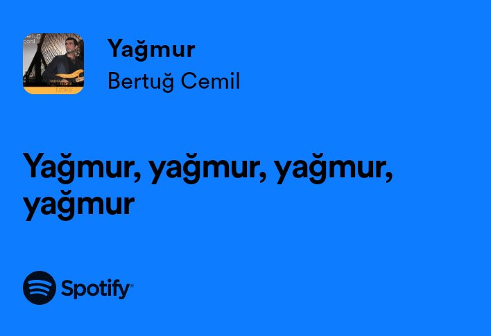 Yağmur peşimizi bırakmıyor, 
o zaman yağmura eşlik etmesi için dinleyelim 🎶🌧️
open.spotify.com/track/0Nc4p1iD…