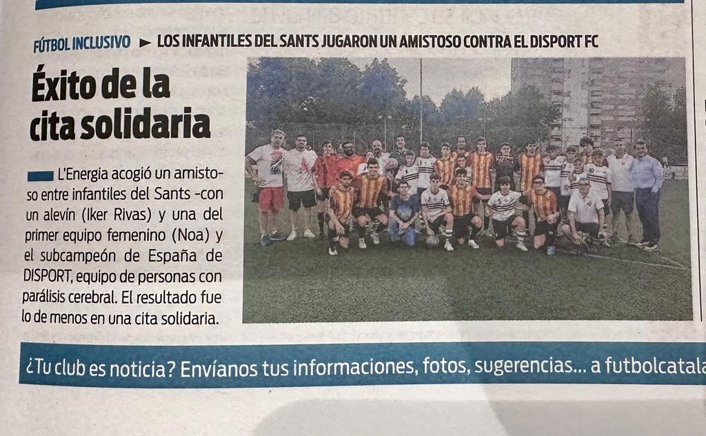 Hasta el <a href="/sport/">Diario SPORT</a> lo dice:
"Éxito de la cita solidaria"
<a href="/uesants/">UE Sants</a> 🆚 Disport FC
