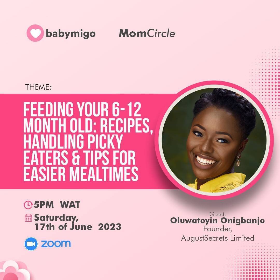 6-12 months is a critical period within the 1st 1000 days of your baby's life that shouldn't be handled cluelessly. Join <a href="/OnigbanjoToyin/">Toyin O.</a> on this zoom call with <a href="/my_babymigo/">Babymigo</a> to learn ways to establish the foundation for lifelong good health for your baby through proper nutrition.