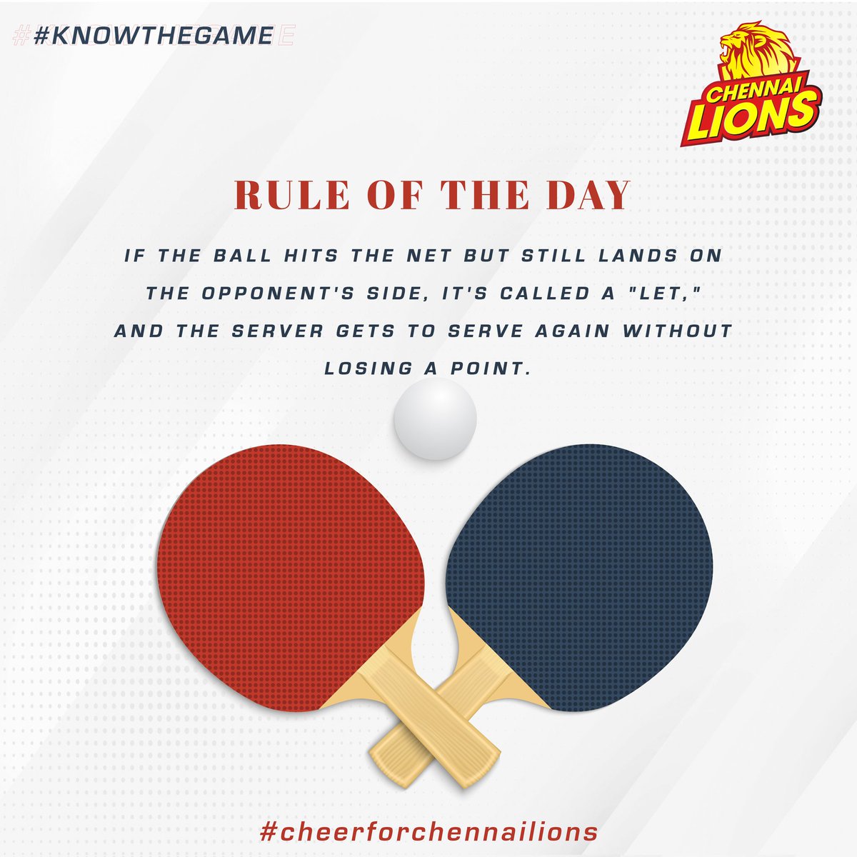 Chennailions_TT's tweet photo. Rule of the day!!
.
.
.
.
#thechennailions #ChennaiLions #chennailionstabletennis #UltimateTableTennis #reallionsofchennai #Chennailions2023 #tabletennisrules #pingpongrules #didyouknow https://t.co/6X4rCPTwTW