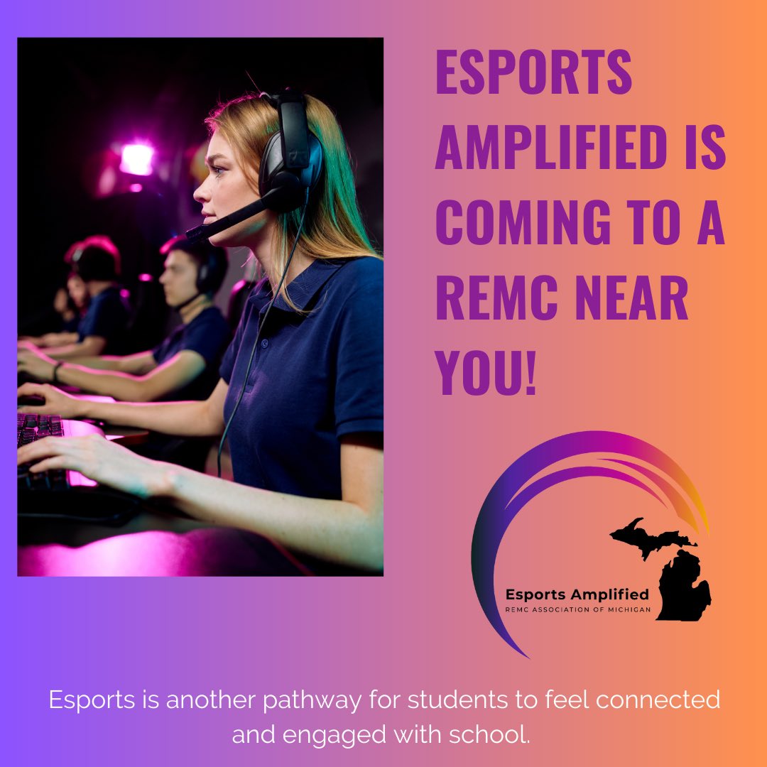 Ask your <a href="/REMCAssociation/">REMC Association</a> director about Esports Amplified! 10 Nintendo Switches are coming to each region and they will be ready for check out. Think scholastic esports projects, run competitions, develop STEM skills! Use games like Rocket League or Super Smash! #remcrits