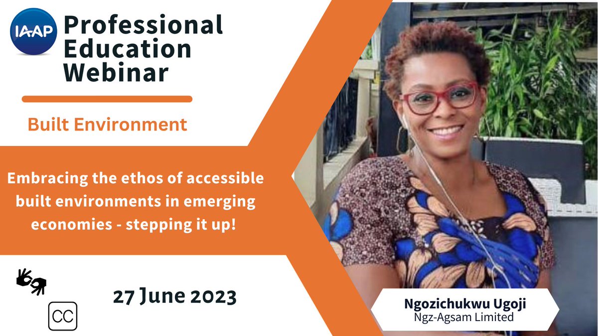 2023 Built Environment Series Webinar This webinar will discuss ways to generate awareness on turning around the current low uptake on creating accessible built-environments in emerging-economies. June 27 at 11:00 AM EDT IAAP BE Webinar: bit.ly/3oSsLEm