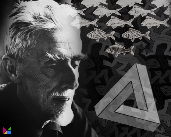 MathigonOrg's tweet image. The Dutch artist M. C. Escher was born 124 years ago #onthisday. He was constantly inspired by mathematical ideas, like tessellations, polyhedra, hyperbolic geometry, or impossible shapes. Learn more at mathigon.org/timeline/escher