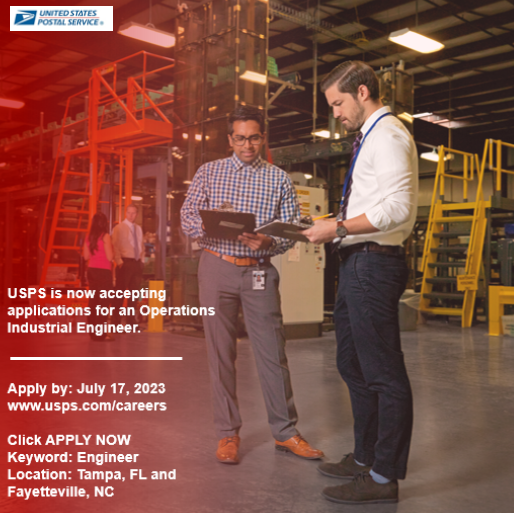 USPS is now accepting applications for an Operations Industrial Engineer. For tips on where and how to apply: uspsblog.com/applying-for-a… 

#industrialengineer #engineer  #industrialjobs #engineering #military #veterans #vets2industry #hiremilitary #networking