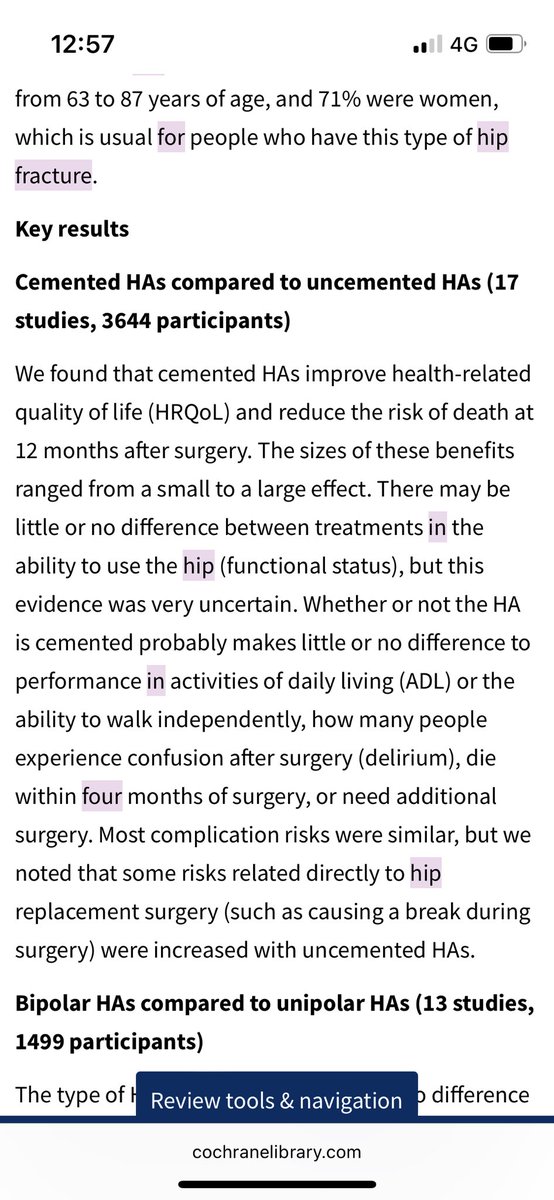 jnhadfield's tweet photo. @northwoods1980 @ownhswell Systematic review of arthroplasty for hip fractures by Xavier Griffin and team at Bart’s. Outcome - Better to use cement. https://t.co/RErRC5oRHr https://t.co/kGLd4jxD8S