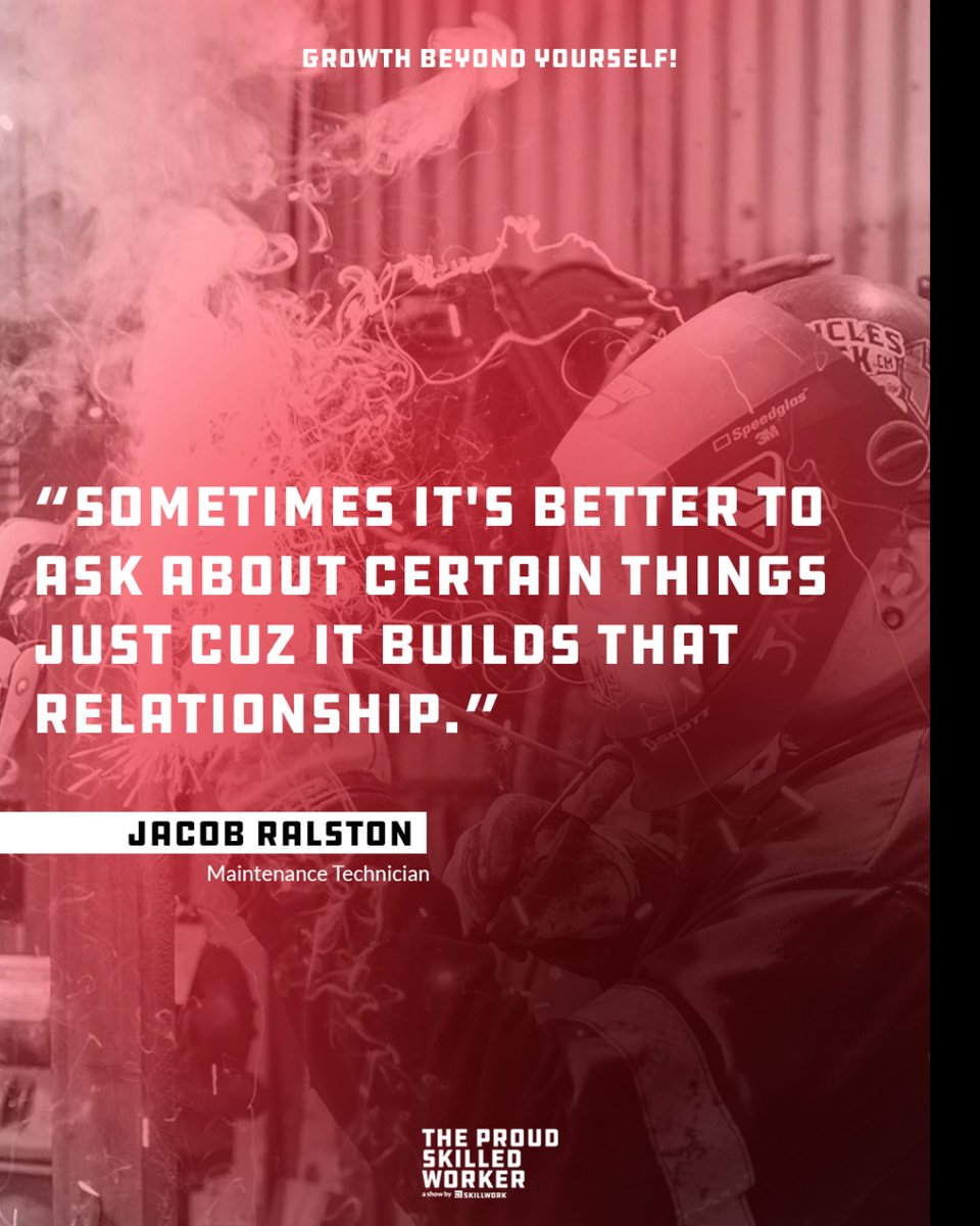 SkillworkCo's tweet image. Building relationships is key in the trades. Hear Jacob Ralston, a Maintenance Technician, share his insights on our latest episode of The Proud Skilled Worker. Tune in now! resources.skillwork.com/the-skills-of-…

#Skillwork #ProudSkilledWorker #RelationshipBuilding 🤝