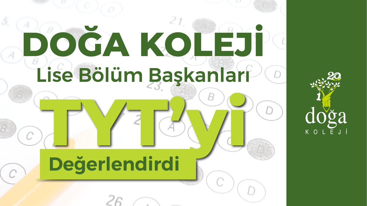 Lise Bölüm Başkanlarımız; #YKS'nin ilk aşaması olan #TYT'yi değerlendirdi. dogakoleji.k12.tr/doga-dan-haber…