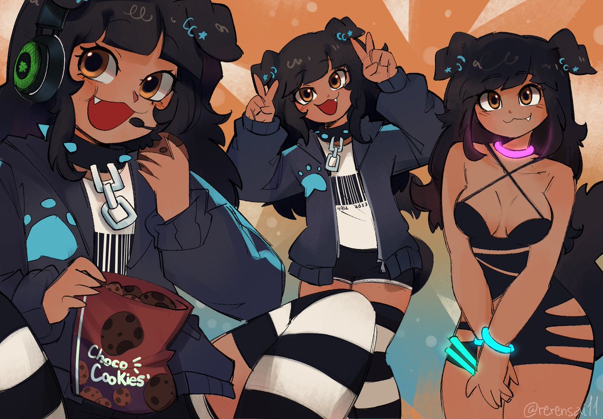 ribbonfemale's tweet image. Heyoo!^u^ I’m a dog girl that loves to DJ, animate, and play video games over on twitch.tv/ribbonfemale 🐶💜🍪 I love making new friends:D