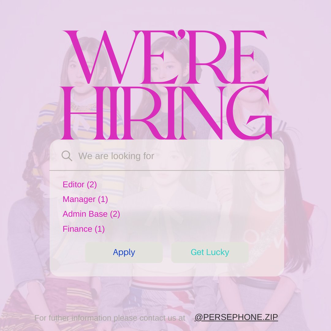 ㅤㅤ
[ 📢 ]

Hello, we are looking for those who want to join and complete OUR TEAM. Any further information can be ask directly through DM. We wait for you! 🤍
ㅤㅤ