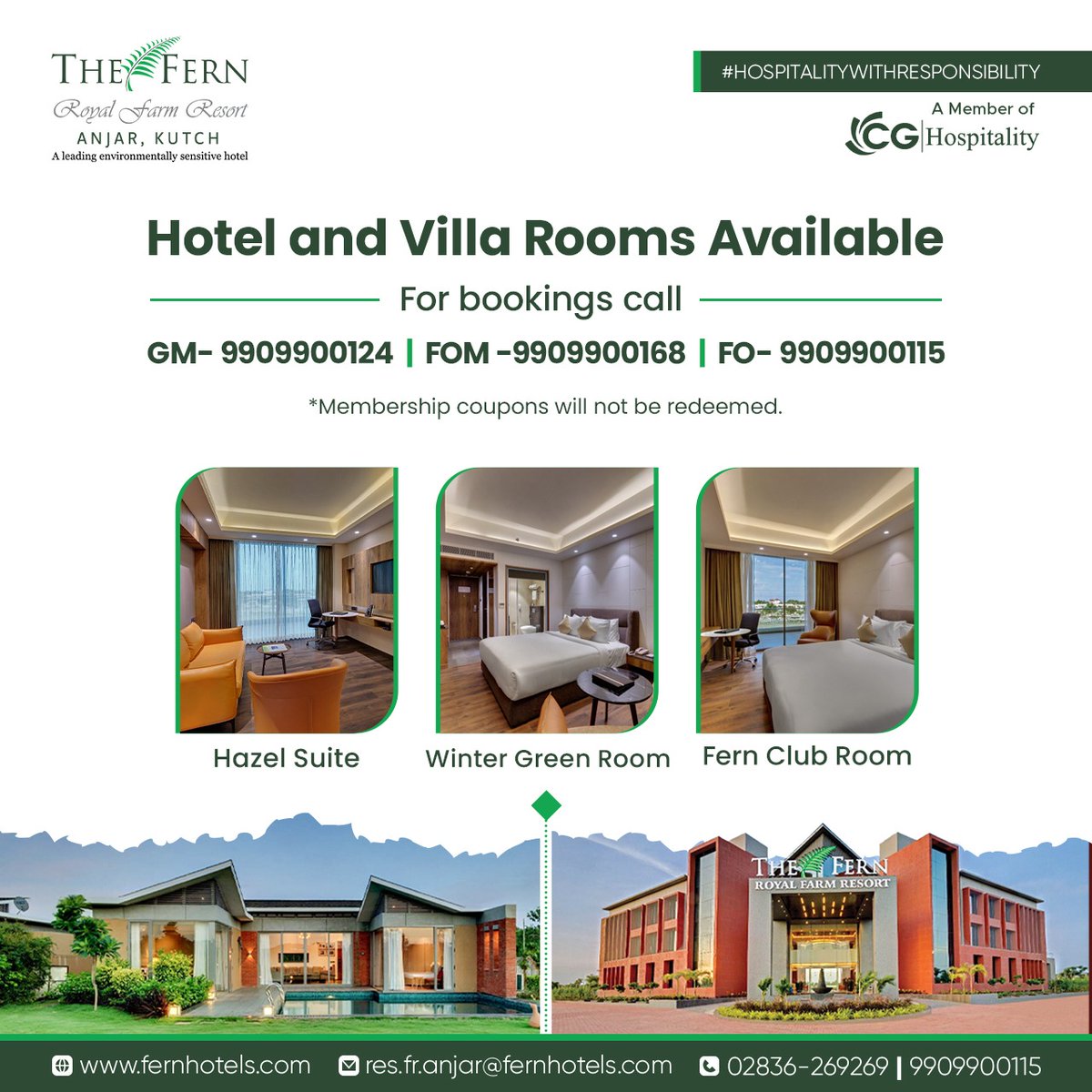 Discover your own slice of heaven.

Our villa and hotel rooms offer breathtaking views, unmatched comfort, and top-notch amenities.

Book now - fernhotels.com/the-fern-royal…

Contact us - 
👉9909900115
👉02836-269269

#FernAnjar #HospitalityWithResponsibility #RoomavailableatFernAnjar