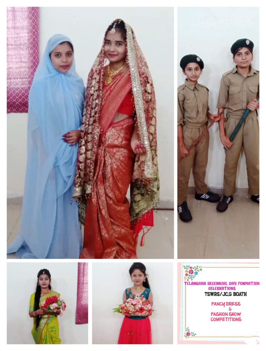BoathGirls's tweet photo. Day 5 Telangana Dashabdi Utsavaalu activities Quiz,Poster making and Fancy dress @DRonaldRose @Collector_ADB @TSWREISOCIETY @Alokit_India @gschoolleaders https://t.co/GZuEPMo9Az