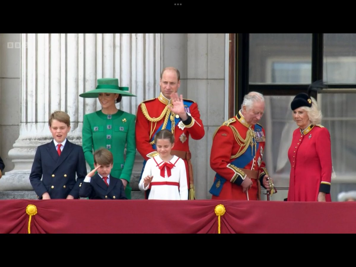 Prince Louis saluting at the end is just the cutest 😂🥰

#PrinceLouis #TroopingoftheColour #KingCharlesIII #KingCharles #BirthdayParade #PrinceofWales #PrincessofWales #PrinceGeorge #PrincessCharlotte #QueenCamilla #Flypast #Troops #BuckinghamPalace