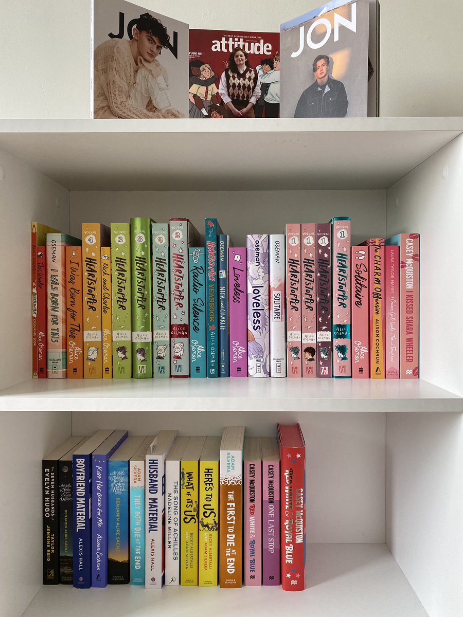 in honour of tudum tonight and pride month i reorganised my little homosexual bookshelf