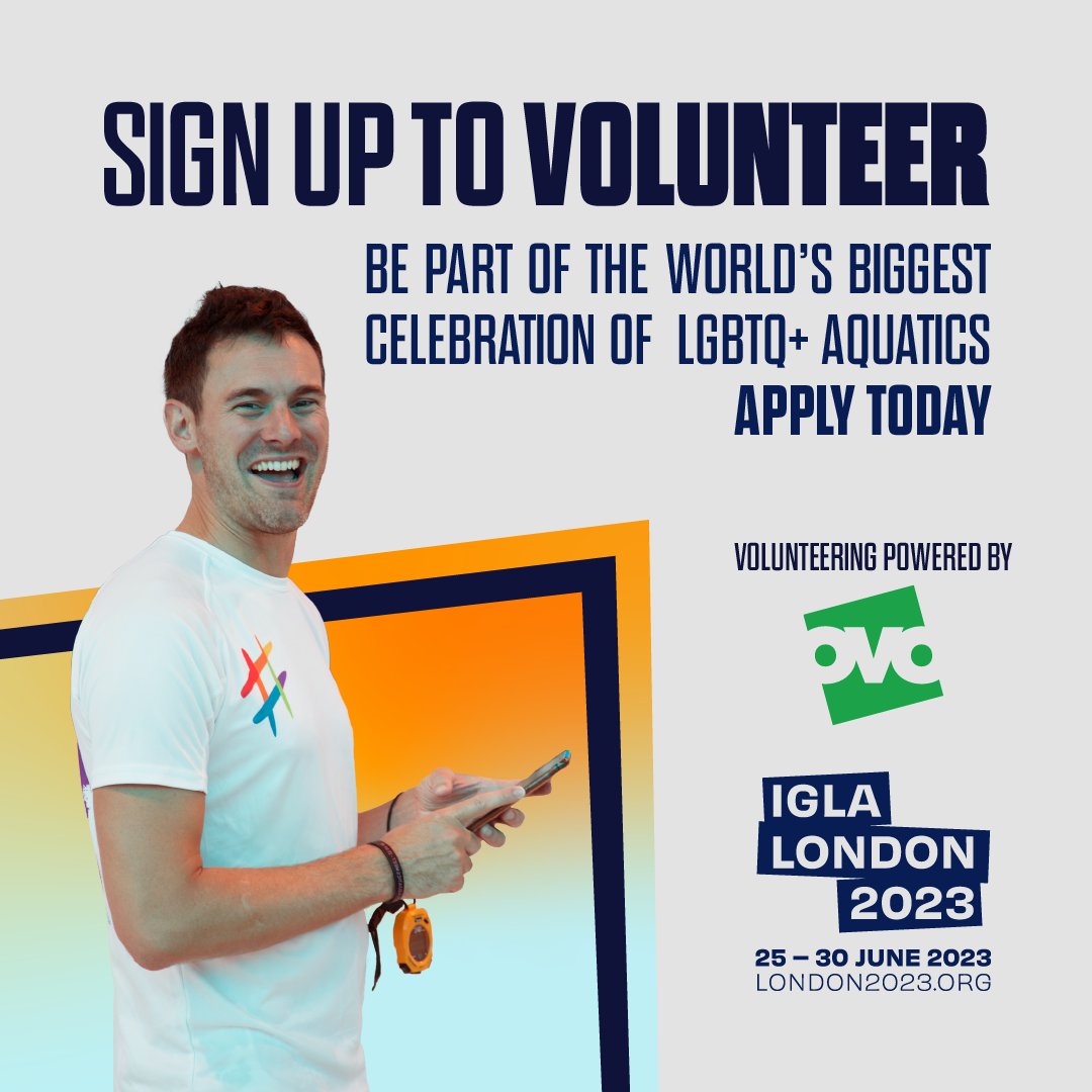 Want to be part of a fantastic community event?

There’s still time to join the #IGLA2023 Championship Crew! This June, help us welcome the world and be part of the world's biggest celebration of inclusive aquatics! 🏊🏳️‍🌈🏳️‍⚧️

Sign up today at london2023.org/get-involved