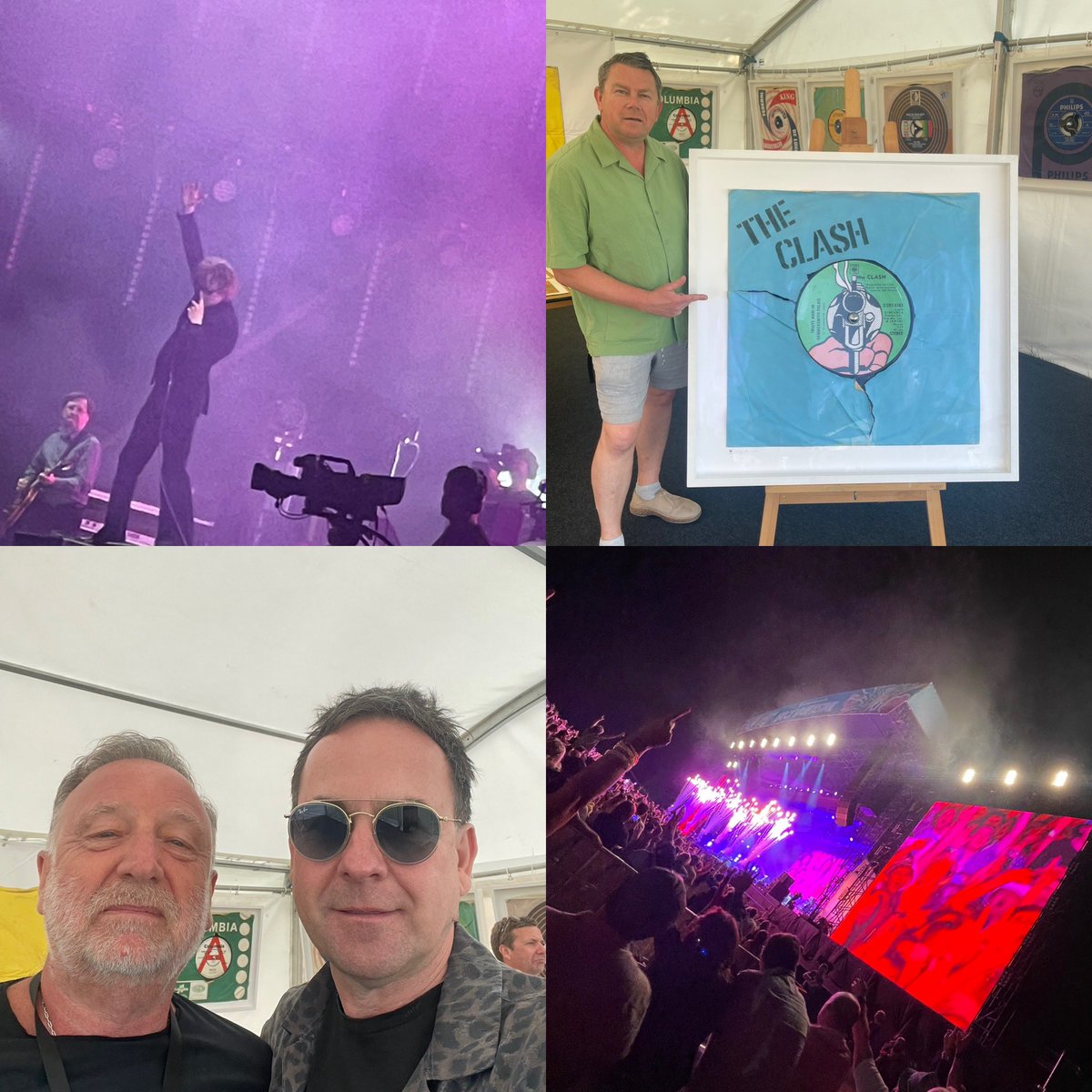 @welovepulp mesmerisingly brilliant @IsleOfWightFest with Jarvis on peerless form and great to see drummer @therealnickbank and @neworder and Joy Division bassist @peterhook 
 @supersizeart exhibition backstage. 
@dominicmohanmedia