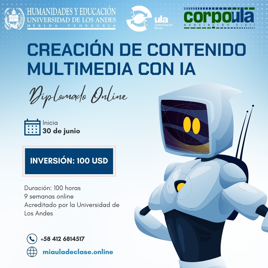 raymarq's tweet image. En pocos día inicia la primera cohorte de nuestro diplomado online en Creación de Contenidos Multimedia con herramientas IA.

Conoce los detalles en miauladeclase.online