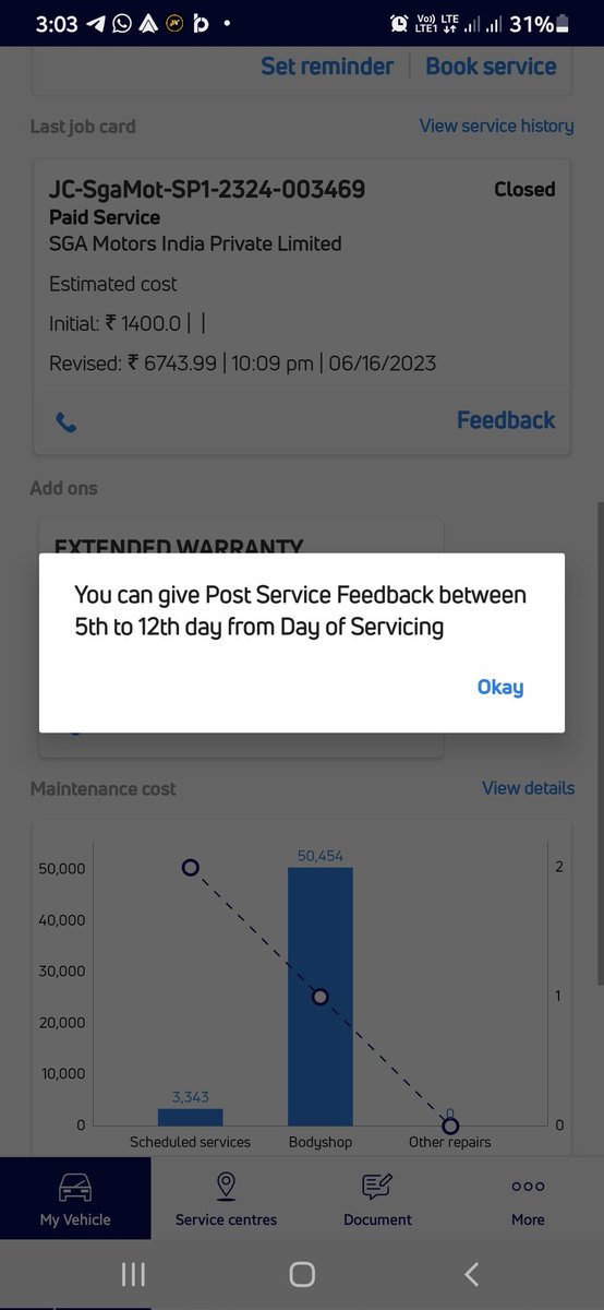 In a service center when an issue reported during service comes unresolved, that's called Tata Motors Service. Even a feedback can be given after 5 days. @TataMotors_Cars @TataMotors Fed up with ur product. Please learn after servicing quality from @Maruti_Corp and @ToyotaIndia