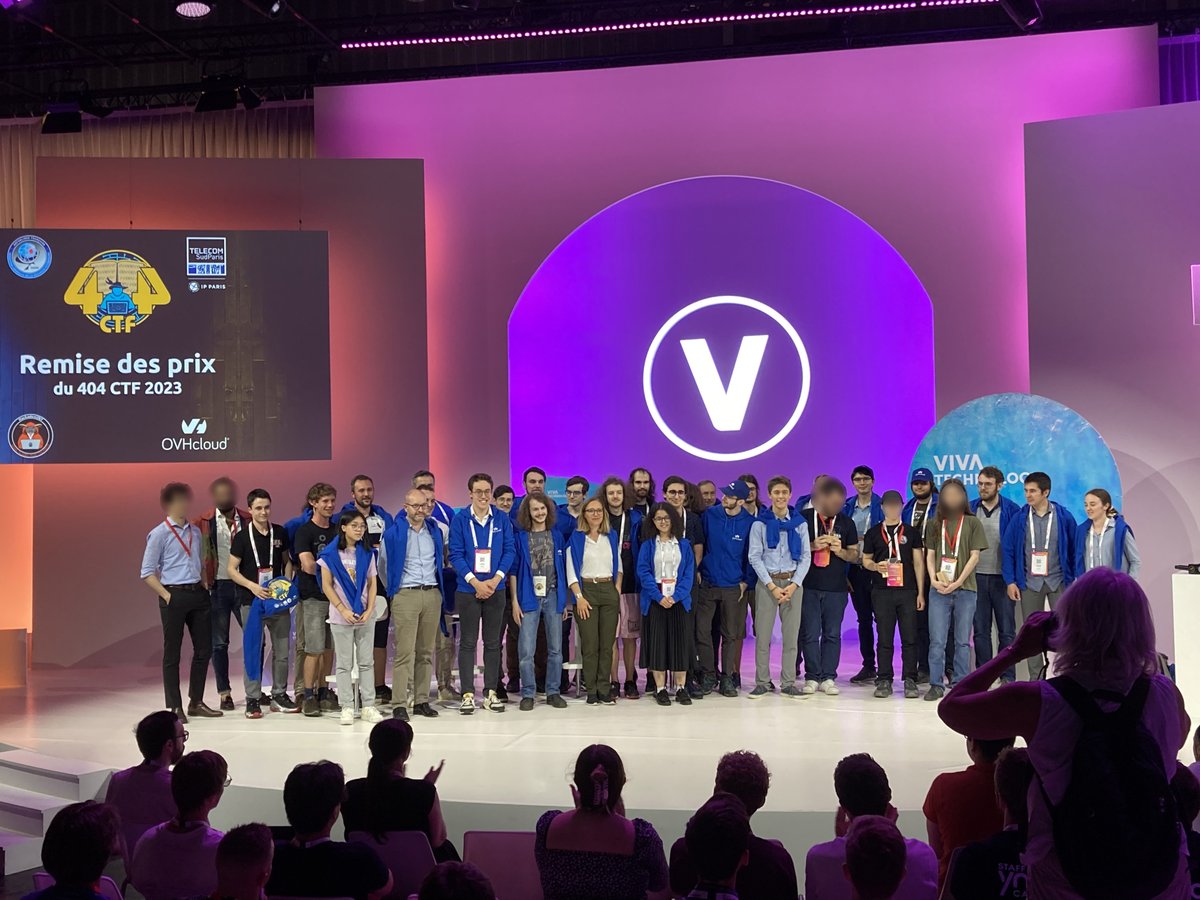[404CTFawards] 🏆 The #404CTF 2023 awards ceremony took place in a great atmosphere this week at #VivaTech .

✨The first 100 in the ranking of France's largest #cybersecurity #challenge were rewarded w/ <a href="/TelecomSudParis/">Télécom SudParis</a> #DGSE <a href="/OVHcloud_FR/">OVHcloud France</a> <a href="/VivaTech/">Viva Technology</a> <a href="/hackademint/">HackademINT</a>. 

<a href="/MinetTMSP/">MiNET</a>