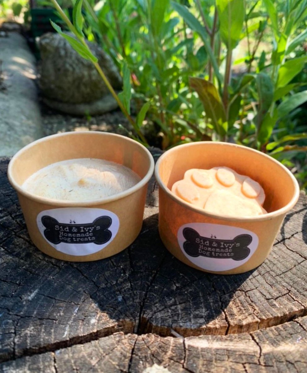 MayfieldFarmBak's tweet photo. Keep your pooch cool this summer 🐶

Sid and Ivy's Pup Tubs and Iced Paws are available now at only £3.50 each! 🐾

incl. natural yoghurt, honey, peanut butter and cinnamon https://t.co/Quu9yQ9k0m