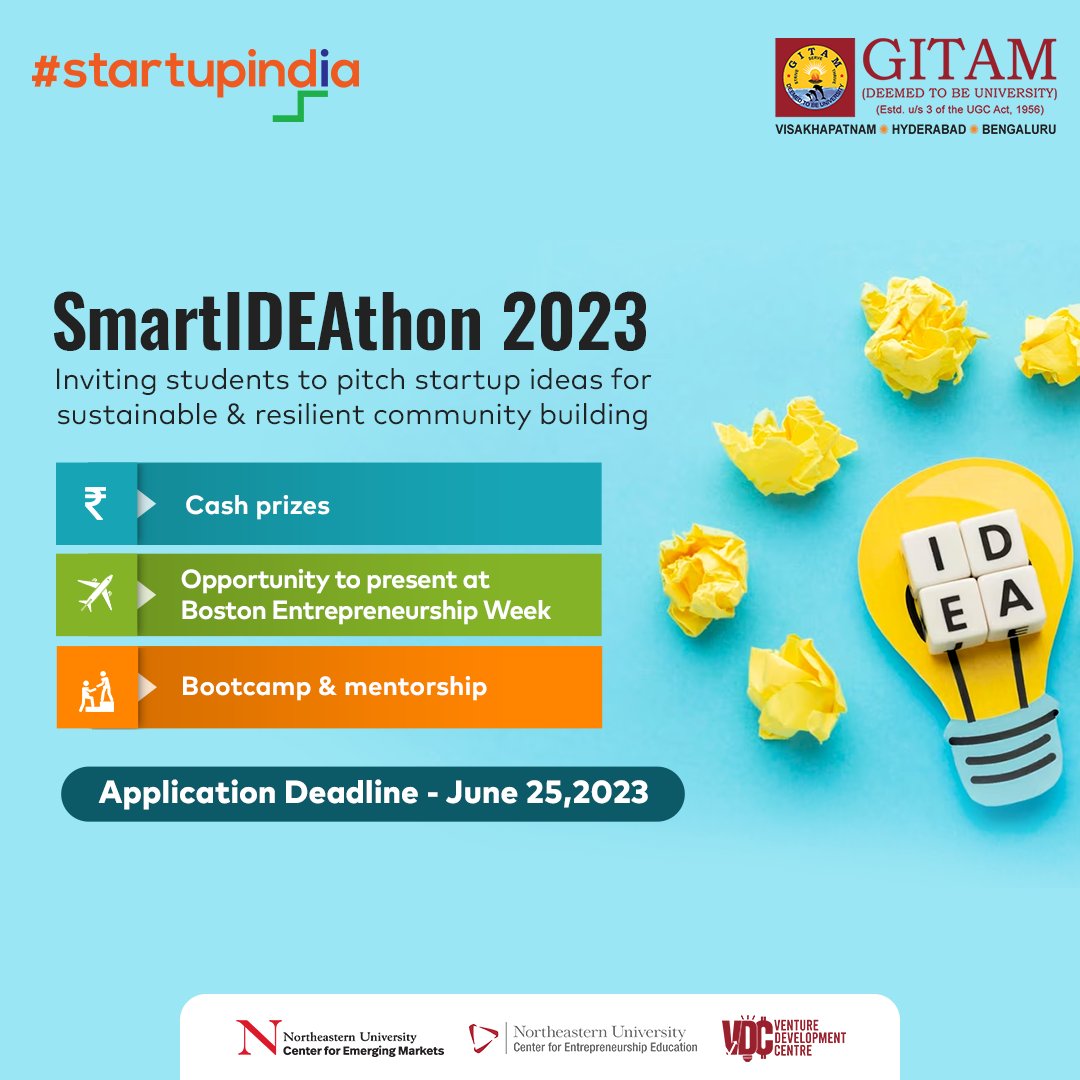 startupindia's tweet photo. Unleash your entrepreneurial spirit at #SmartIDEAthon! ๐
Pitch your innovative ideas to build sustainable communities through social innovation.
Do not miss out, apply now! ๐
https://t.co/3boVaq2kad
#StartupIndia #SmartIDEAthon2023 #Entrepreneurship #StudentChallenge https://t.co/iu0WnABcXy