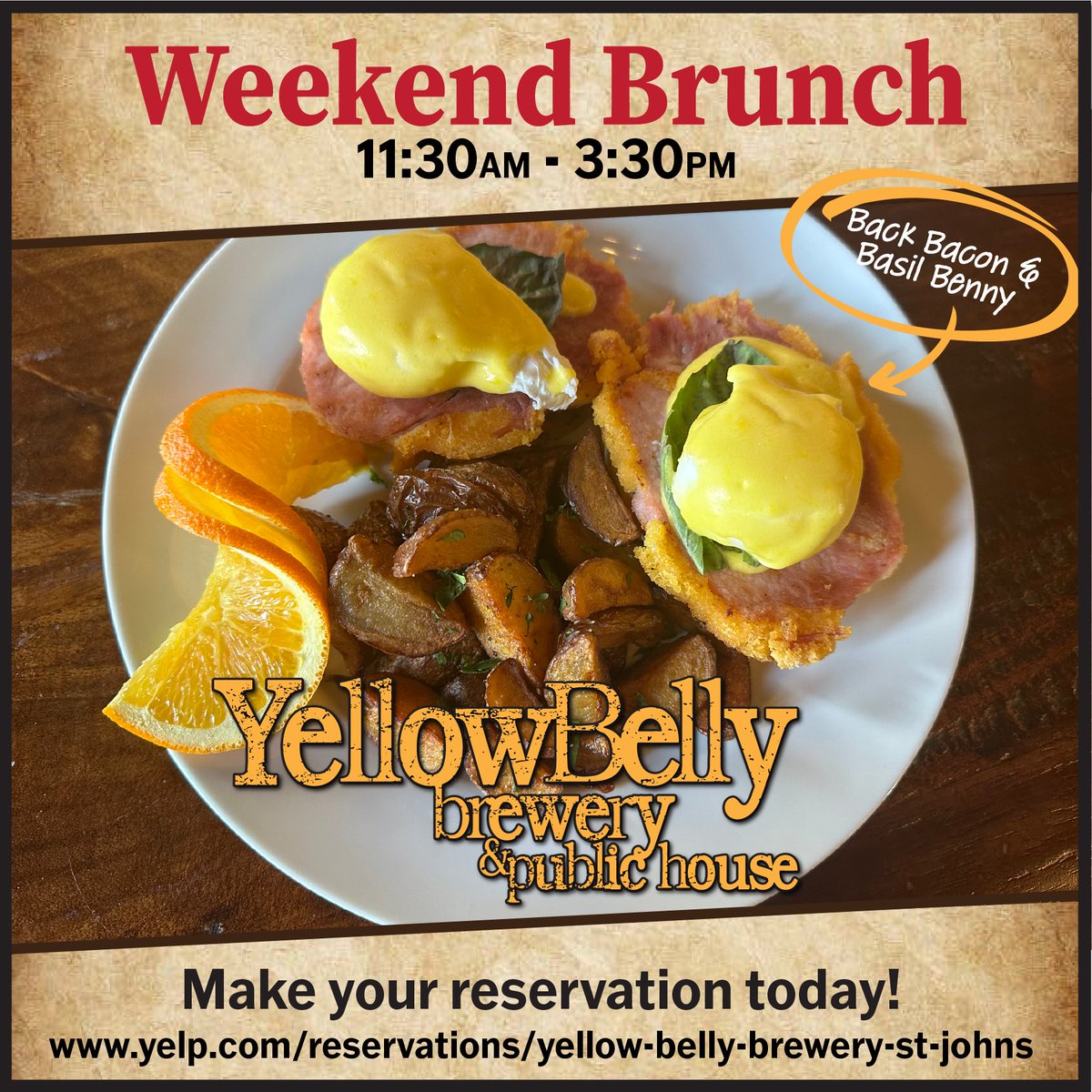 Treat Dad to brunch at YellowBelly this Father's Day Weekend! 

Weekends from 11:30am - 3:30pm!

Book your table now! yelp.com/reservations/y…

#weekendbrunch #supportlocal #backbaconandbasilbenny #brunch #supportlocal #yellowbelly #downtownstjohns