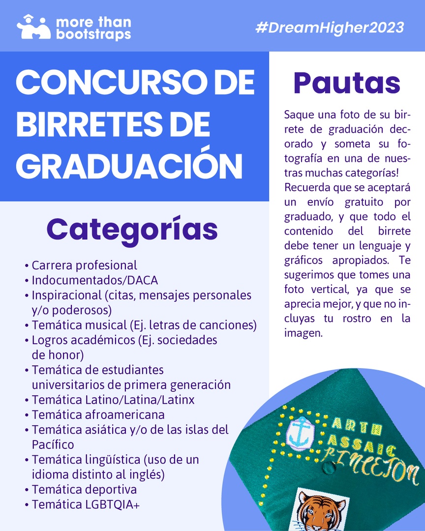 MBootstraps's tweet image. 🏅 Calling all graduates! More Than Bootstraps' Graduation Cap Contest is here, offering over 10 incredible categories from music-themed, career-related, or pure creativity. Let your cap shine! Enter before 6/25. 🎓✨ 

#GraduationCapContest #ChooseYourCategory #dreamhigher2023