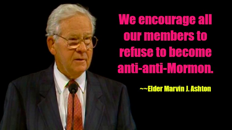 'We encourage all our members to refuse to become anti-anti-Mormon.'

~~Elder Marvin J. Ashton

#encycloids #churchofjesuschrist #love #antimormon #underthebannerofheaven #cesletter