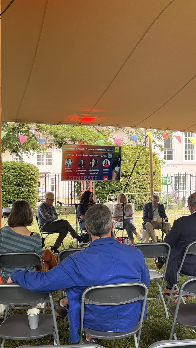 We’ve begun! #bigtentyork23 @BigTentIdeas catch us in the Quality Street tent in Dean’s Park with our #designmadeitpossible talk on Creativity and Economic Success.